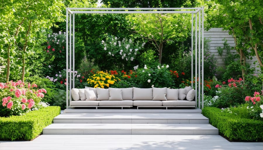 Garden transformation social media post with visible likes, comments, and shares highlighting community engagement